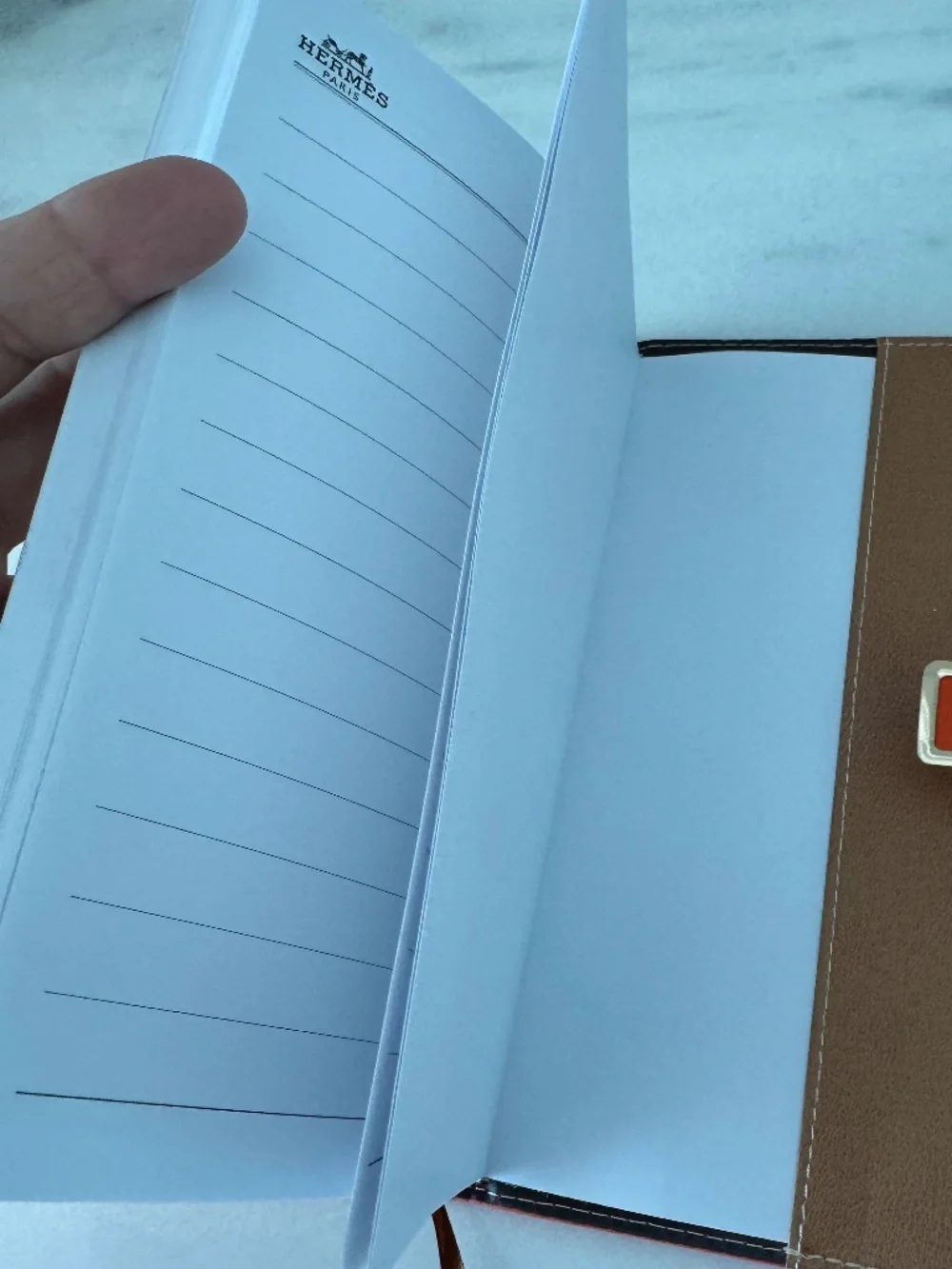 Hermes Orange notebook with pen. Bonus dustbag!
